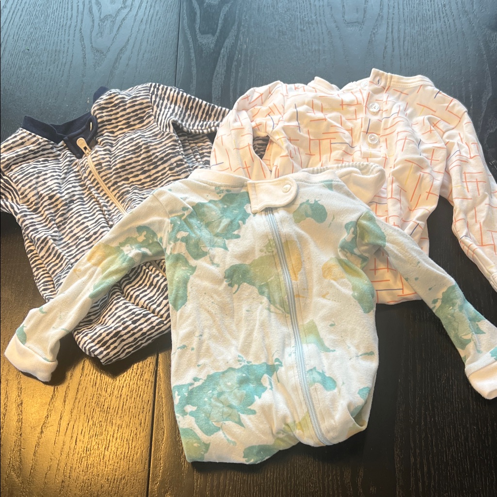 3-Piece Baby Zipper Footie Sleepers - Various Prints